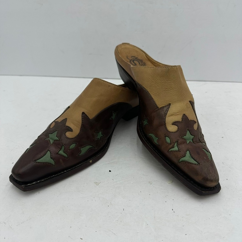 Charlie 1 Horse Womens Western Mules Size 8.5 Leather Booties Pointed Toe